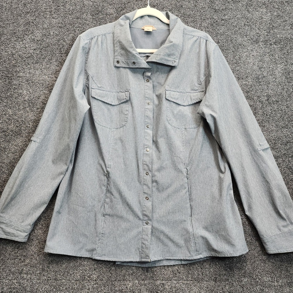 Duluth Trading Womens Sol Survivor Plaid Long Sleeve Hiking Shirt 2XL Gorpcore